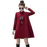 (スタイル・ワン) 1/style 2016 秋 冬 マタニティ ワンピース チュニック 長袖 (XXL, ワインレッド)