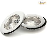 セットの2ステンレススチールKitchen Sink Strainer withハンドヘルドデザイン、Largeワイドリム4.3 " Drainer Basinフィルタ シルバー Set of 2
