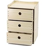 化粧品収納ボックス　メイクボックス　コスメボックス　ジュエリーボックス　テーブルの整理ボックス　木製　吐き出し付き　化粧道具　洗面用品　小物入れ　アクセサリー収納　インテリア　組み立て式　大容量　可愛い　ナチュラル