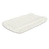 White Baby Changing Pad Cover with Gold Confetti Dots by The Peanut Shell by The Peanut Shell
