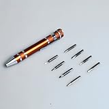 【 ドライバーセット ペン型　】 プラス マイナス 8種 差し替え オレンジ