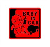 ノーブランド 赤 BABY IN CAR 赤ちゃん&車 シール ステッカー デカール