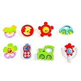 Huele Baby Rattleベルセット、Grab and Spin Rattle赤ちゃんMusicalおもちゃセット、8個
