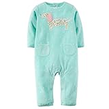 カーターズ ロンパース carter's 2015年秋冬 女の子用ターコイズ水玉模様x花柄ワンちゃんフリース地お出かけ用ジャンプスーツ (24months... [並行輸入品]