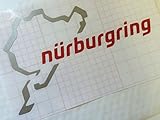 ドイツ ニュルブルクリンク カッティングステッカー 9cm×15cm シルバー/レッド