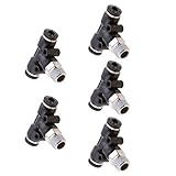 Perfk エアーホースチューブ継手　ホースチューブ　エルボープッシュ　空気圧継手　パーツ　交換パーツ　5点セット　全3サイズ選ぶ - DPB4-01