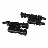 ILS - 2 pieces Black MC4 Adapter Male Female T Branch Connectors 90mm For Panels