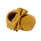 ZOEREA(ゾエレア)　歩行練習シューズ　ベビーシューズ　ソフトソールシューズ　ルームシューズベビー　幼児シューズ　新生児靴　滑り止め　柔らか　出産お祝い　フリンジと蝶リボン飾り　女の子　赤ちゃん靴