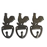 Cast Iron Roosterフックのセット3