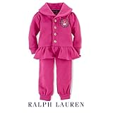 ラルフローレン 長袖 フリース 上下セット 18M ピンク×上下セット [Baby Product]