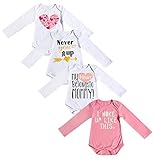 Messy Code幼児Onesiesユニセックスロンパースボディスーツ4パック洋服セットロング半袖