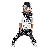 Domybest 子供服 キッズ Tシャツ 男の子 上下 2点セット 長袖 普段着 ベビー服 長袖Tシャツ＆パンツ 春秋 (130（身長125-135cm）)