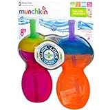 Munchkin, Straw Cups, Pink/Orange, 2 Cups, 9 oz (266 ml) Each