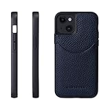 HANATORA for iPhone 14 ケース 本革 耐衝撃 スマホケース スマホ コードホルダー 付き シュリンクカーフレザー ギフト マグネットなし ブルーインディゴ CPG-14-BlueIndigo