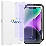 iPhone 14 Plus ガラスフィルム ブルーライトカット 高精度ガイド枠付き 自動吸着 硬度9H 高透過率 極薄 強化ガラス 2枚セット Oasea iPhone14plus 用 液晶保護フィルム OSP22J579