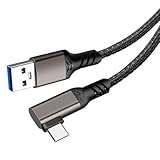 LpoieJun USB-Cケーブル 3m USB-A to Type-C L字 10Gbps PD 60W 超高速充電 タイプc ケーブル3m スマホ/タブレット/ゲーム機対応 ガンカラー