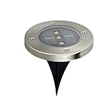 3 LEDソーラーライト屋外埋設ランプソーラーパワー風景ウォールマウントガーデンの近くの芝生ライト（ウォームホワイト）