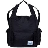 Mamaplus マザーズリュック 抱っこのまま荷物を取り出せる 新スタイル マザーズバッグ 軽量 大容量 (1-a. プライムブラック 上部ファスナー付き改良版 2016年 新モデル)