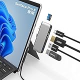 Surface Pro9 USBハブ 8-in-2 マルチポート拡張 Thunerbolt4 USBC ディスプレイ 40Gbpsデータ PD充電 | HDMI | USB3.0ポート | RJ45 LANネット接続ポート | microSD TF SDカードリーダー | 3.5mm ヘッドフォンジャック MicrosoftサーフェスプロX|9専用ドッキングステーション