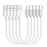 USB Type C ケーブル 0.5m 短い 5本セット【3A出力で超急速充電 USB2.0準拠品 】LpoieJun タイプC (USB A to USB C)ケーブル 高耐久TPE素材 スマートフォン/タブレット/ゲーム機のタイプｃ機種に対応 ホワイト