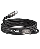 TOMSING USB Type C 延長ケーブル1.5m【PD240W/5A急速充電・20Gbps高速転送・4K@60Hz映像出力】USB3.2 Gen2 タイプc 延長コード Type-C オス-メス ナイロン編み スマートフォン/タブレット/ゲーム機/ノートパソコンの機種に対応鉄灰色(PQ068),1.5m(20Gbps+240w))