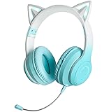 Absdefen Bluetooth5.1 猫耳ヘッドホン 猫耳ヘッドホンワイヤレス ねこみみヘッドセット LED付き 虹色変換 マイク付き 密閉型 可愛い 軽量 折りたたみ 携帯便利 柔らかい サイズ調節可能 有線無線兼用 子供用 大人用 ゲーミング ハンズフリー通話可能 知育 学習 音楽 語学勉強 子供 大人 学生用 クリスマス/誕生日/新年プレゼント 贈り物 (緑)