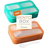 Mini Lunch-Box Snack Containers for Kids | Small Bento-Box Portion Container | Toddler Pre-School | Leak-Proof Boxes for Work
