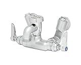 T&S Brass B-0670-RGH Service Sink Faucet with Wall Mount, Adjustable Centers and Vacuum Breaker, Rou