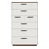 Alpha Takaba Co.,Ltd. カラフルチェストシリーズ リリーブラウン 80cm幅6段 取っ手ブラック