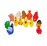 smtsmt 13pcsゴム動物withサウンドベビーシャワーパーティーFavorsおもちゃ