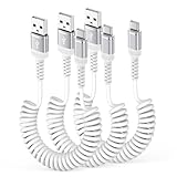 USB Type Cケーブル 1.2M*3本 コイル型 コイル型 伸びる iPhone 15充電ケーブル QC3.0 急速充電 タイプC ケーブル 高速データ転送 最大3A USB-A to USB-C ケーブル 高耐久 断線防止 伸縮自在 便利 MacBook iPad Air/Pro Xperia Galaxyその他Android各種などUSB-C機器対応 車内用 ホワイト
