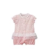 [ミキハウス] MIKIHOUSE 【ミキハウス(ベビー)】 チュールレースつき小花柄ショートオール (70cm・80cm) 42-1304-781 ピンク 80cm