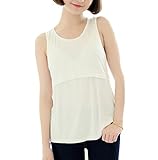 (コニーコニー) ConeyConey マタニティ タンクトップ キャミソール 授乳 服 モダール 素材 インナー (ホワイト)