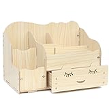 化粧品収納ボックス　メイクボックス　コスメボックス　ジュエリーボックス　テーブルの整理ボックス　木製　引き出し付き　化粧道具　洗面用品　小物入れ　アクセサリー収納　インテリア　組み立て式　大容量　可愛い　ナチュラル