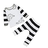 phenovo 　0-2歳　赤ちゃん　子供服　長袖　ストライプ柄　Tシャツ　シャツ　パンツ　上下セット　衣装　通気性　全4サイズ - 90