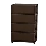 JEJ デコニー チェスト 4段 幅54 ワイド ダークブラウン DCNW-4DBR