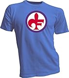 ACF Fiorentina Soccer FootballサッカーイタリアTシャツブルー2 x l