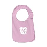 Butlerライトピンクベビーよだれかけ' Bulldog Head '