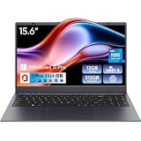 ノートパソコン 12GB RAM/512GB SSD 15.6インチ 1080P FHD スクリーンWindows11 Pro対応 ノートPC 薄型軽量,Intel N95プロセッサー 最高3.4GHz 2.4G/5G Hz WiFi対応 ブルートゥース、HDポート