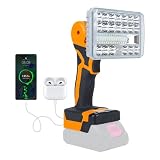 マキタ互換品 LED投光器、5インチ コードレス作業灯、充電式ワークライト、スマートフォン、USB充電、タイプC充電、充電超明る、ポータブル、ナイトワーク/建設現場/緊急照明/緊急照明/キャンプ/マウント/ナイトフィッシングなどの屋外アクティビティなどの屋外アクティビティ適用 18v マキタのバッテリー対応 本体のみ (デウォルト バッテリーなし)