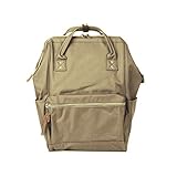 スクエアリュック グリーン/ベージュ 全11色 内容量20L 560g リュックサック マザーズバッグ 背面ファスナー オープンポケット [並行輸入品]