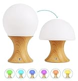hjian LED Night LightベビーNurseryランプマッシュルームランプ子供部屋飾りランプシリコンライトタイマー設定ライトテーブル/デスクランプポータブルランプ