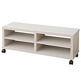 山善(YAMAZEN) テレビ台 キャスター付き (幅100) ホワイトウォッシュ CTV-4010C(JW)