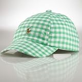Ralph Lauren(ラルフ ローレン)ギンガムチャック ベースボール キャップ（緑色×白色）帽子【月齢：新生児-１歳】（並行輸入品） (12M（新生児-１歳）) [並行輸入品]