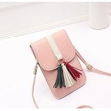 2WAY 斜め掛け 可調整ミニショルダーバッグ ポーチ スマホ 小銭/鍵/小物入れ お財布バッグ ストラップ付き レディースバッグ ガールズ 多機能 (ピンク)