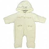 カバーオール 中綿入り ベビー 女の子 ジャンプスーツ アイボリー 70