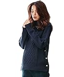 Angeliebe エンジェリーベ マタニティ 授乳しやすい ケーブル編み タートルネック ニット 妊婦服 産前 産後 長袖 フリー ネイビー 21637 21637100