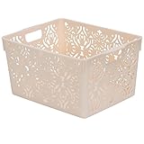 不二貿易 プラスチック収納ボックス 幅25×奥行19cm オーバル ライトピンク 23936