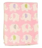 BabyPrem Baby Fleecy Blanket Wrap Shawl Printed Design 100 x 75cm PINK ELEPHANT by Babyprem