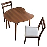 タンスのゲン 【 ダイニングテーブル + チェア 2点セット 】 75cm 天然木 ダイニングセット ウォールナット コンパクト 北欧 ウォールナット×PVCホワイト 11719214 05